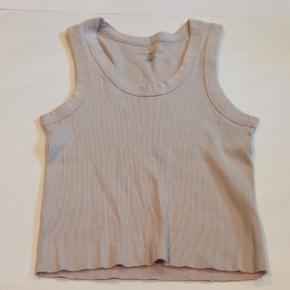 Brandy Melville Ribbed Tank Cropped Thick Straps